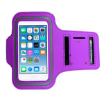 Armband Running Exercise Gym Sportband Sweat Proof Case Slots Key Holder For Apple iPod Touch 5th 6th 7th Genration (Purple)