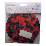 20 Mixed Berries Jam Pot Covers, Wax Discs, Rubber Bands and Self-Adhesive Label