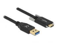 DELOCK – SuperSpeed USB 10 Gbps Cable Type-A ma to Type-C™ with screws on the sides 0.5 m (84007)