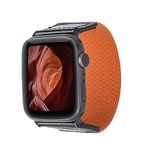 Burkley Bracelet élastique compatible avec Apple Watch Solo Loop - Bracelet de sport en nylon pour iWatch Series 6/SE/5/4/3/2/1-42 mm - 44 mm (petit, orange)