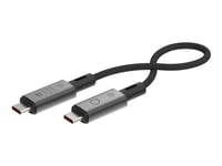 LINQ - Câble USB - 24 pin USB-C (M) pour 24 pin USB-C (M) - USB4 / Thunderbolt 3 / Thunderbolt 4 / DisplayPort - 30 cm - support 4K144Hz (3840 x 2160), support 8K60Hz (7680 x 4320), gamme de...