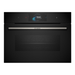 Bosch CSG7584B1 Series 8 Built In Compact Electric Single Oven with added Steam Function - Black - A+ Rated