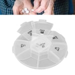 2 st veckovis medicinlåda äldre anti-glömska medicinförpackningslåda transparent rund 7 dagar pillerfodral för resor