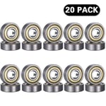 20st 608 Zz kullager, 608zz metall dubbelskärmad miniatyr skateboard 3d-skrivare kullager