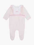 HUGO BOSS Baby Velvet Sleepsuit, Pale Pink