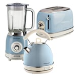 Dome Kettle, Toaster & Jug Blender Set, Blue, Ariete