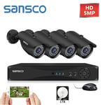 5MP HD CCTV Security Camera System Kit 4CH HDMI DVR Home Outdoor with Hard Drive