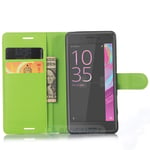 Sony Xperia X PU Wallet Case Green
