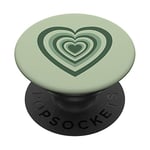Sage Green Coffee Love Heart Latte Pattern Coffee Lovers PopSockets PopGrip: Swappable Grip for Phones & Tablets
