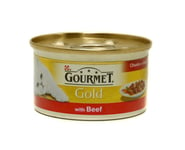 Purina Gourmet Gold Beef In Gravy Wet Cat Food Tins 12 X 85g Cans Bulk Buy