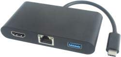 Microconnect USB3.1CCOM5 Adaptateur de câble USB C HDMI/RJ45/USB3.0/PD Blanc