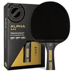 STIGA Raquette de ping-Pong Alpha - Lame Extra légère à 5 Plis - Éponge de qualité supérieure de 2 mm - Poignée concave Italienne pour Une Prise en Main maîtresse - Raquette de Tennis de Table