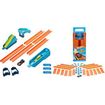 Hot Wheels Track Builder Pack Assorted Long Jump Stunt Pack Connecting Sets Ages 4 and Older, GLC89 & Fisher-Price BHT77 Mattel Track Builder Pack with Vehicle - Amazon Exclusive