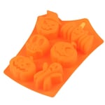 Pumpkin Bat Skull Ghost Shape Halloween Silicone Mold Chocolate Orange One Size