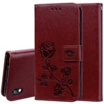 LLLi Mobile Accessories for HUAWEI Rose Embossed Horizontal Flip PU Leather Case for Huawei Honor 8S / Y5 (2019), with Holder & Card Slots & Wallet (Green) (Color : Brown)