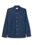 Lacoste Men's Ch0197 Woven Shirts, Rinse, Collar Size: 14.5