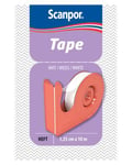 Norgesplaster Scanpor tape med dispenser hvit 1,25 cm x 10 m