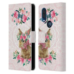 Official Monika Strigel Bunny Lace Flower Friends 2 Leather Book Wallet Case Cover Compatible For Motorola One Vision