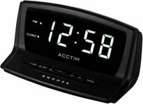 Acctim Eos LED Alarm Clock Snooze Smart Connector USB Powered Autoset - black