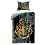 Parure de Lit Harry Potter Blason Poudlard - Noir