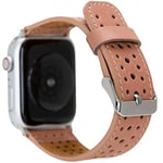 Venta Bracelet de rechange en cuir véritable pour Apple Watch 1/2/3/4/5 Compatible avec Apple Watch 42-44 mm/Nude /VA8-RST8 + adaptateur en argent