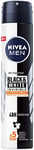 NIVEA MEN Déodorant anti-transpirant Spray Black&White Ultimate Impact 200 ml, antitranspirant homme protection 48H, antitranspirant aisselles sans alcool