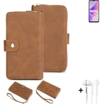 Wallet + Protective case for Oppo A77 5G cover brown