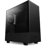 NZXT H510 Flow - CA-H52FB-01 - Compact ATX Mid-Tower PC Gaming Case - Perforated Front Panel - Tempered Glass Side Panel - Cable Management System - Water-Cooling Ready - Black