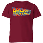Back To The Future Classic Logo Kids' T-Shirt - Burgundy - 3-4 Years