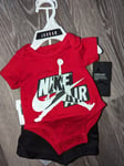 Nike Air Jordan Baby Tick Vest Body Suit Shorts Set Size 0-3 Months New