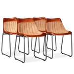 vidaXL spisebordsstole 4 stk. ægte læder og kanvas brun og beige