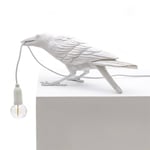 Bird Lamp Playing outdoor bordslampa vit