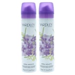 2 x Yardley April Violets Body Fragrance 75ml