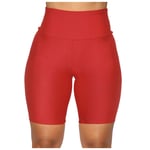 N/C Sweetlibra Women Stretch Bike Shorts Workout Short Mini High Waist Shorts Gym Sports Pants Lady Solid Pants (Hot Pink,Green,Gray,Black,Red,S-XL)
