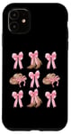 Cowgirl Coquette Rose Bow Esthétique Cowgirl Bottes Et Chapeaux Coque pour iPhone 11