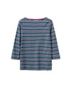 Crew Clothing Womens 3/4 Sleeve 4 Colour Multistripe Tee In