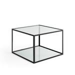 DUX - Alberto Glasbord 60 x 60 cm, Svart - Svart - Sängbord - Glas/Metall