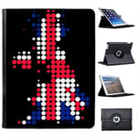 Fancy A Snuggle Union Jack on Dotted UK Modern Art For Apple iPad 2, 3 & 4 Faux Leather Folio Presenter Case Cover Bag with Stand Capability