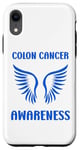 Coque pour iPhone XR Simple blue wings quote Colon Cancer Awareness
