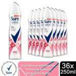 Sure Women Antiperspirant Deodorant Bright Bouquet 72H Protection 250ml, 36Pack