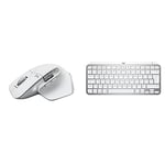 Logitech MX Master 3S for Mac - Wireless Bluetooth Mouse with Ultra - Pale Grey & MX Keys Mini for Mac Minimalist Wireless Keyboard, Compact, Bluetooth, Backlit Keys, USB-C, Tactile Typing