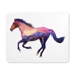 Cool Horse with Mountain Forest Landscape Rectangle Non Slip Rubber Mouse Pad Gaming Mousepad Mat for Office Home Woman Man Employee Boss Work
