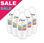 Dove Invisible Dry Colors Roll-On Deodorant Anti-Perspirant Anti-Stain 6 x 50ml