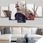 TOPRUN Prints on Canvas 5 pieces wall art print canvas painting The Witcher Wild Hunt Geralt wall decor room poster for living room