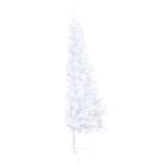 Kunstigt halvt juletræ med lys og kuglesæt 180 cm hvid
