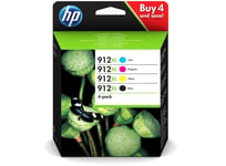 Set of 4 HP Original 912XL Ink Cartridge Combo Pack For OfficeJet 8015 Printer