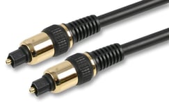 PRO SIGNAL - HQ TOSLink Optical Audio Lead with Metal Housing, 1.5m Black