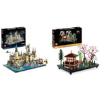 LEGO 76419 Harry Potter Le Château et Le Domaine de Poudlard, Grande Maquette & 10315 Icons Le Jardin Paisible, Kit de Jardinage Botanique Zen pour Adultes avec Fleurs de Lotus, Cadeau