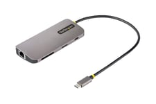 StarTech.com USB C-multiportadapter, 4K 60 Hz HDMI Video, 3-portars 5 Gbps USB-A-hubb, 100 W USB strömförsörjning Pass-Through, GbE, SD/MicroSD, 30 cm kabel, resedocka, dockningsstation för bärbar dator - dockningsstation - USB-C / Thunderbolt 3 / Thunder