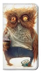 Innovedesire Wake up Owl Etui Flip Housse Cuir pour Motorola Moto X4